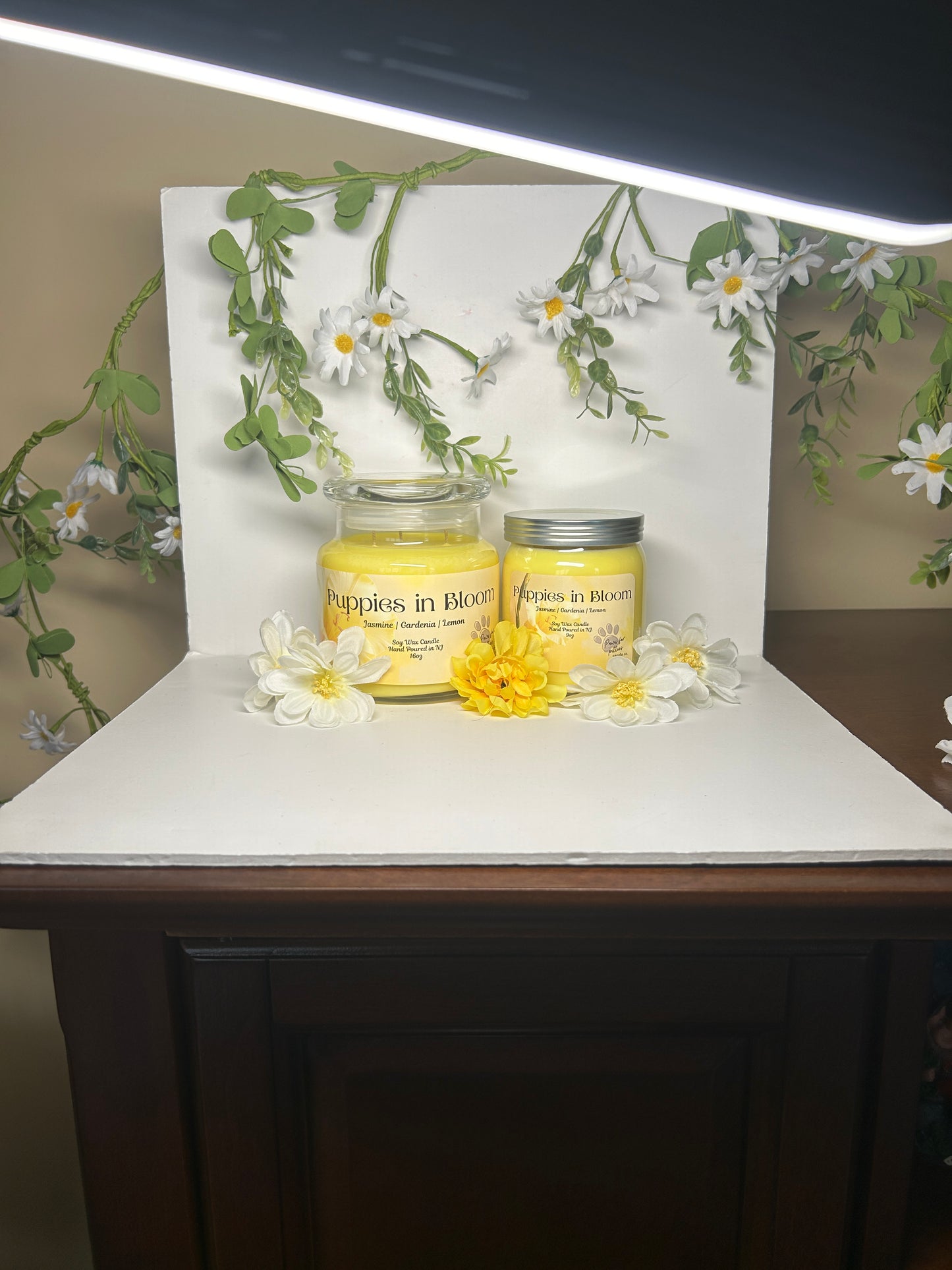 Puppies in Bloom 16oz Soy Wax Candle