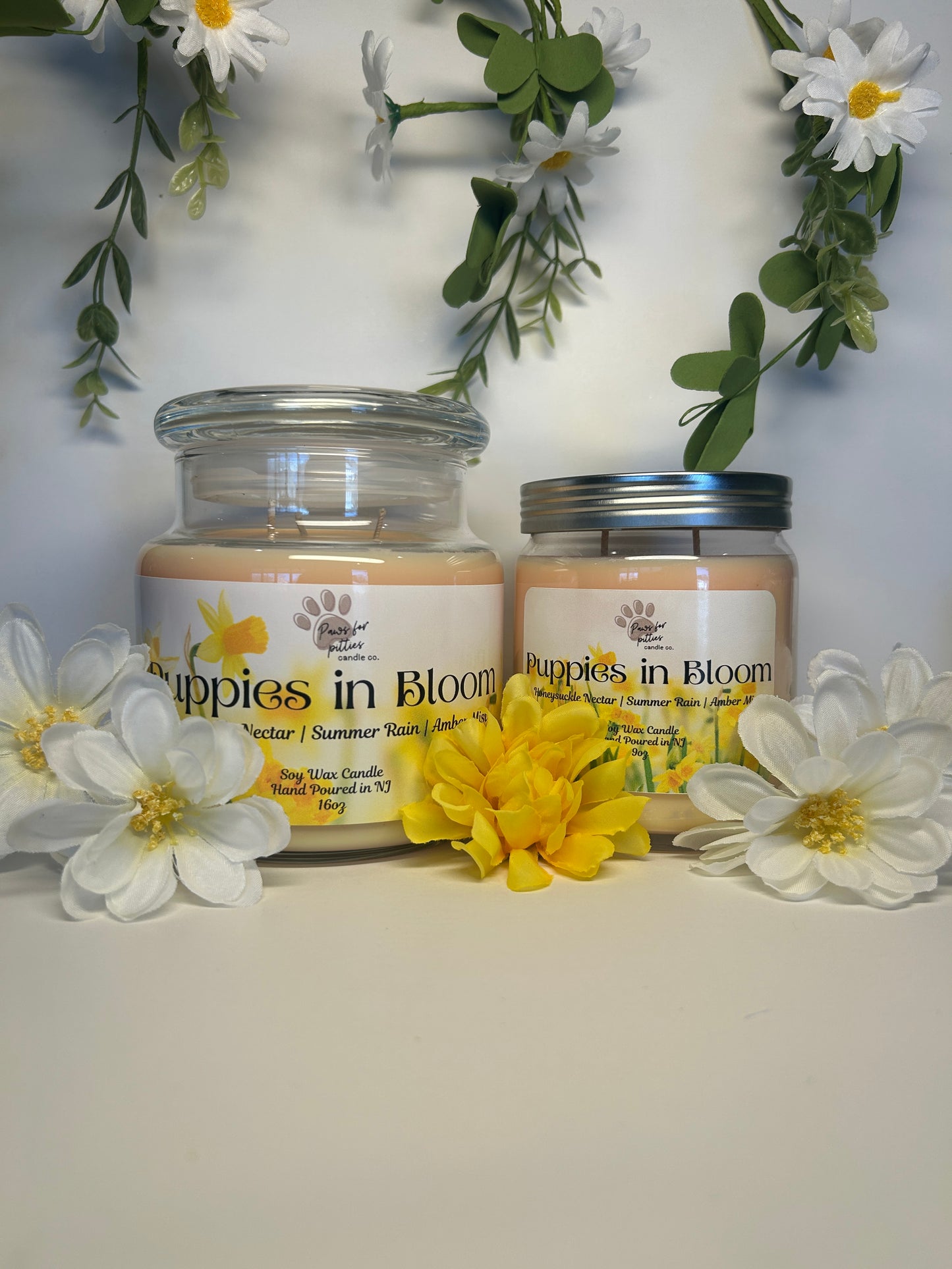 Puppies in Bloom 9oz Soy Wax Candle