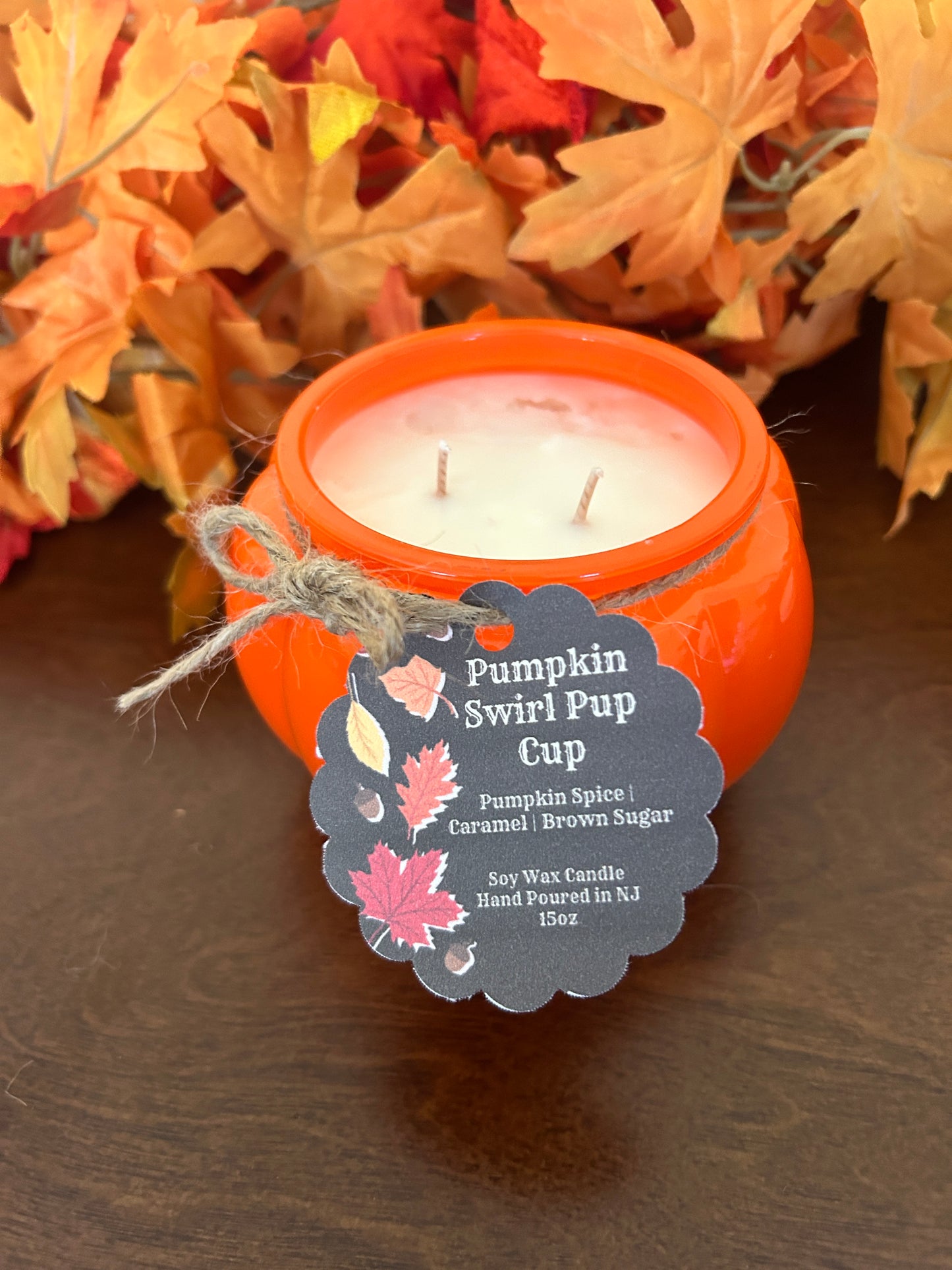 Pumpkin Swirl Pup Cup 15oz Soy Wax Candle