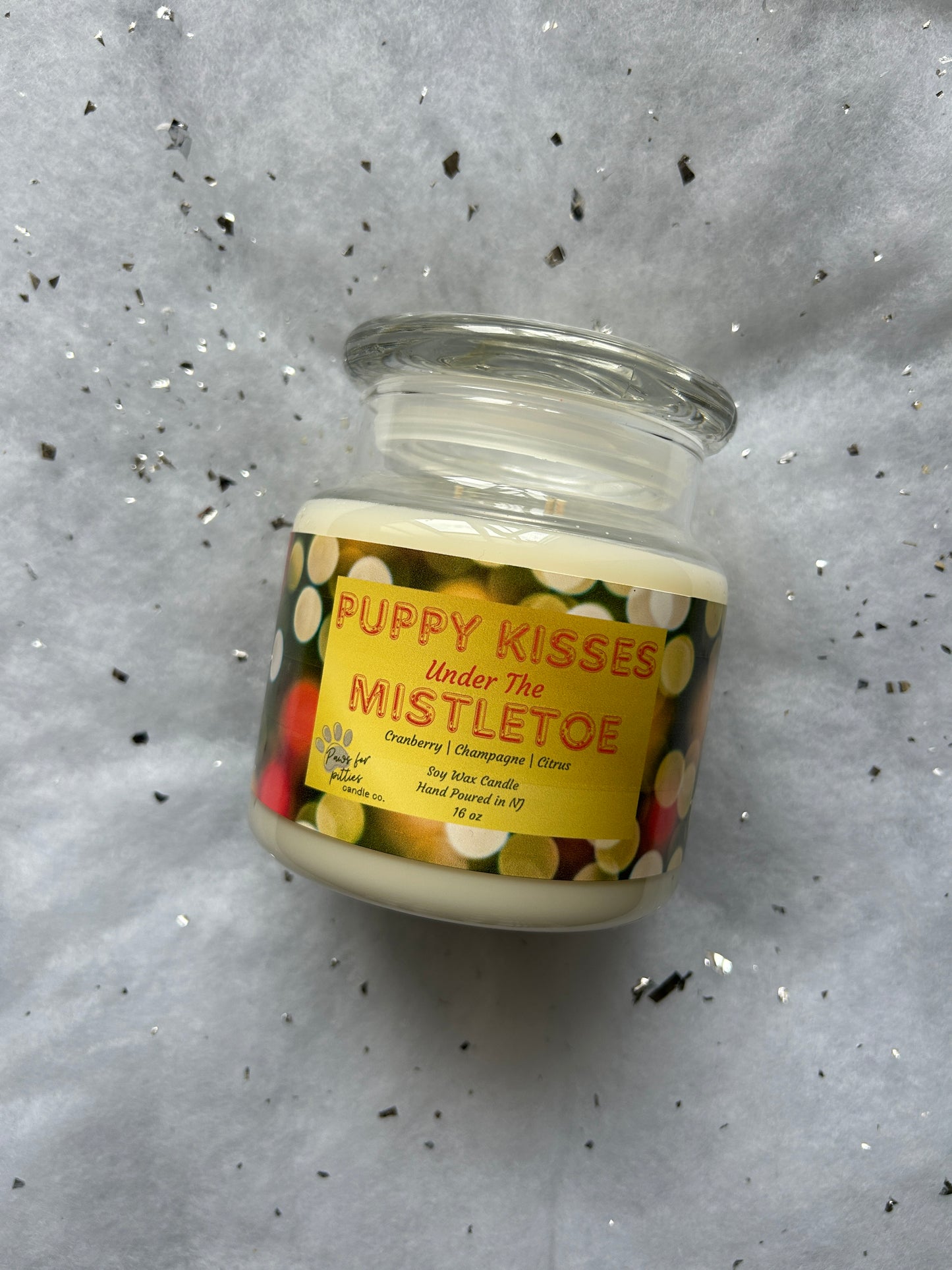 Puppy Kisses Under the Mistletoe 16oz Soy Wax Candle