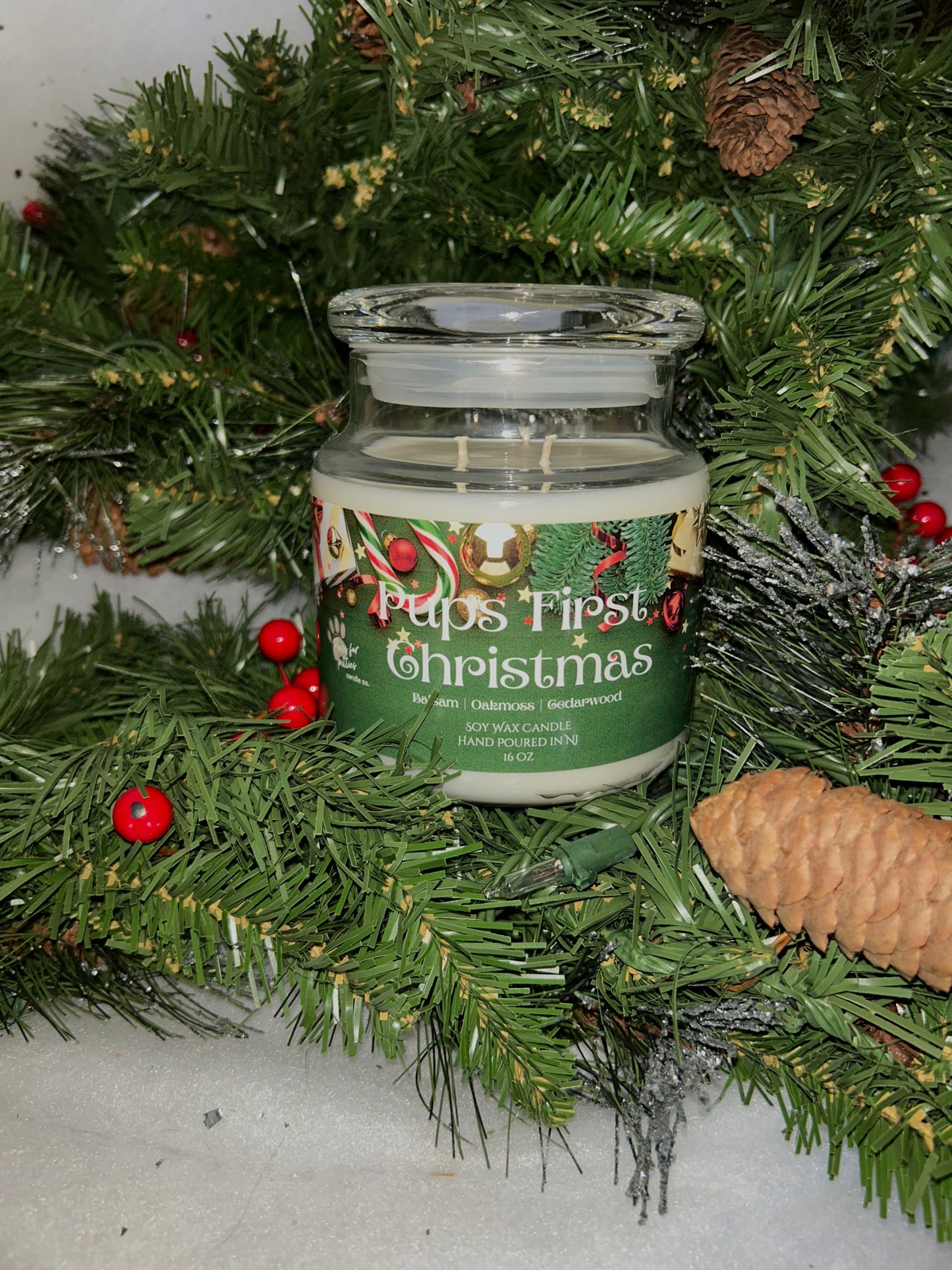 Pups First Christmas 16oz Soy Wax Candle