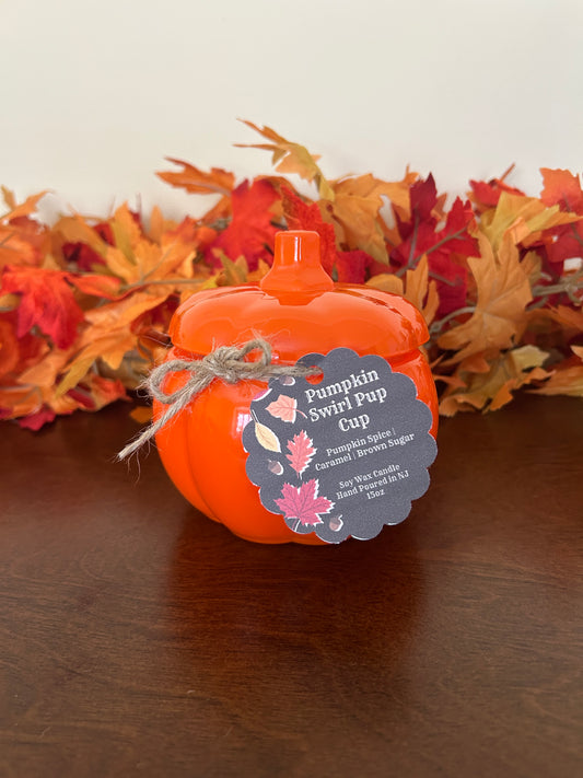 Pumpkin Swirl Pup Cup 15oz Soy Wax Candle