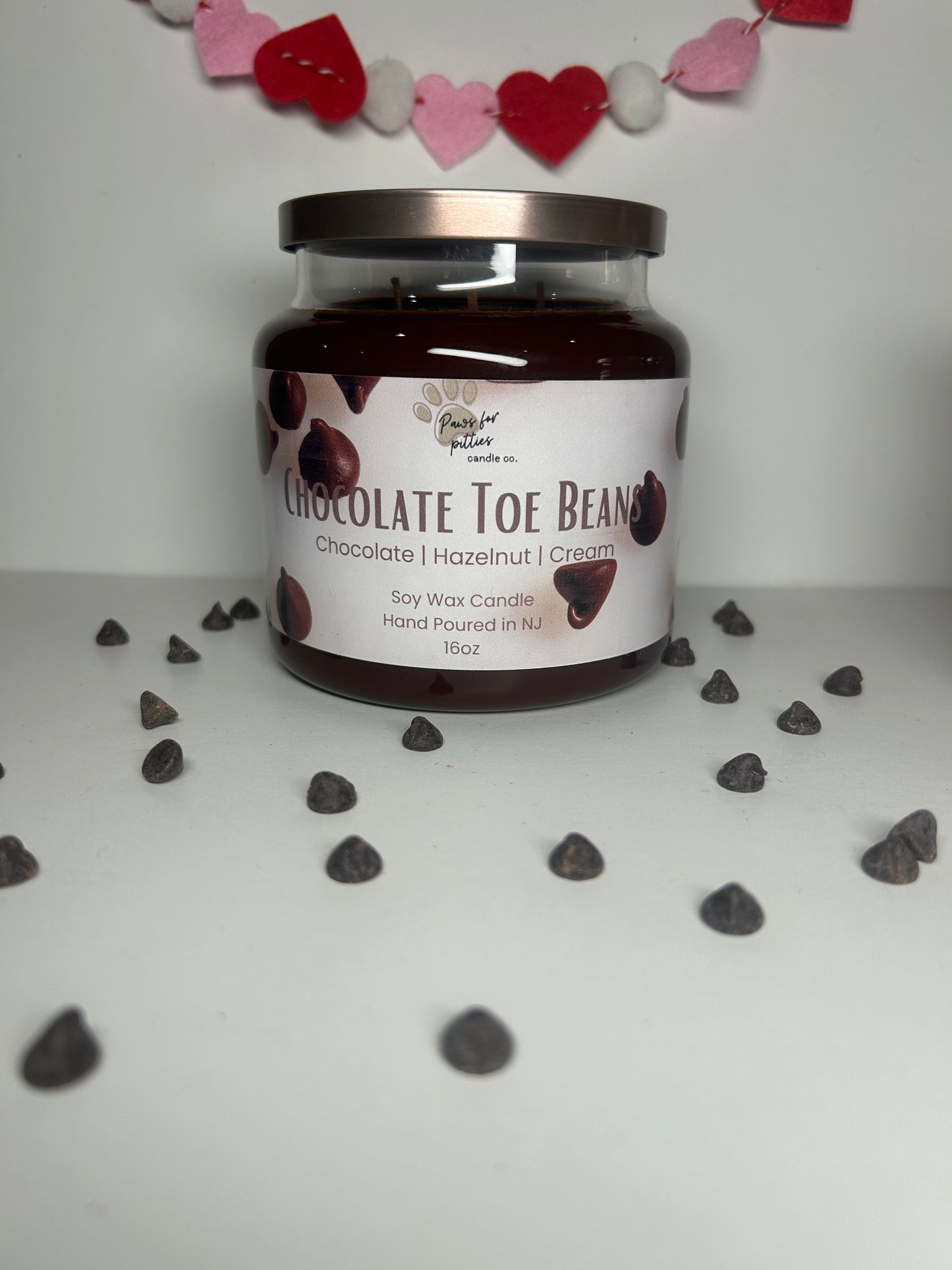 Chocolate Toe Beans 16oz Soy Wax Candle